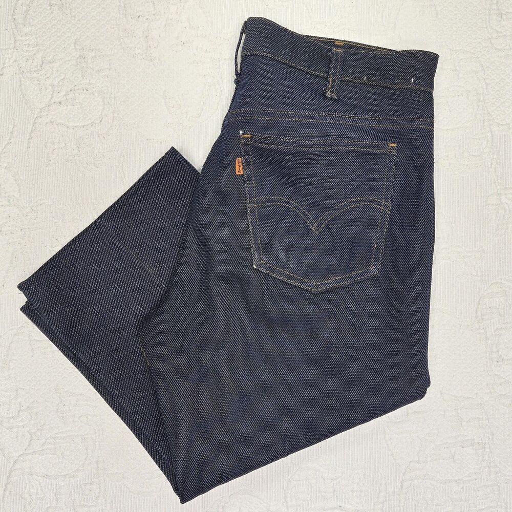 Vintage Levis Orange Tab Women Capri Jeans Polyester 5 Pocket Pants 70's Greaser